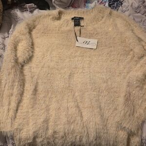 Midnight Velvet Cream Shimmer Sweater